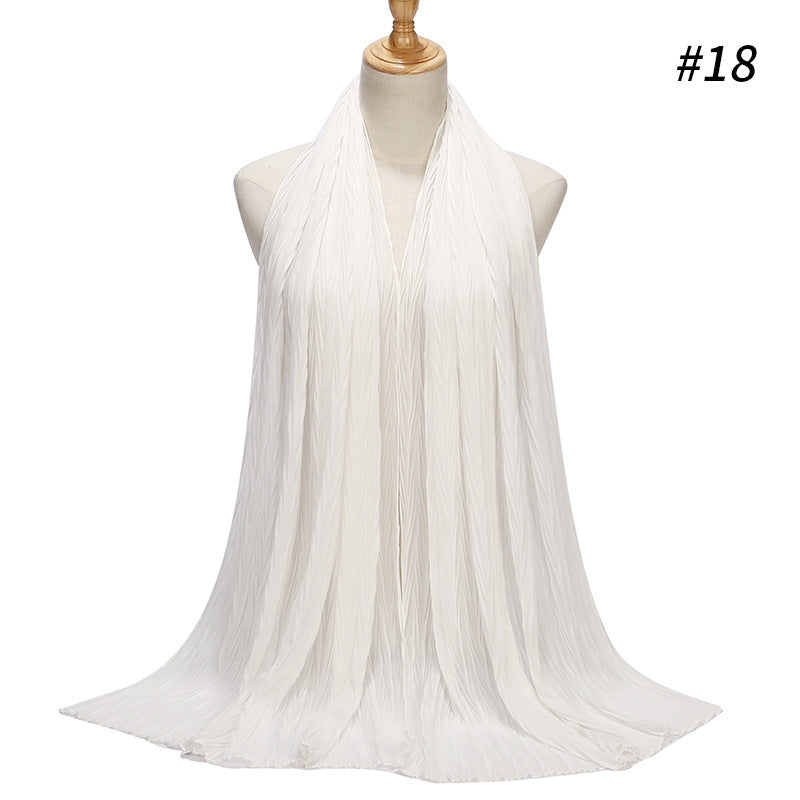 Hijabs - Beautiful soft  -Chiffon Plain Bubble, Wrinkled Hijab Scarf/Scarf - G&J's WOMEN'S clothing