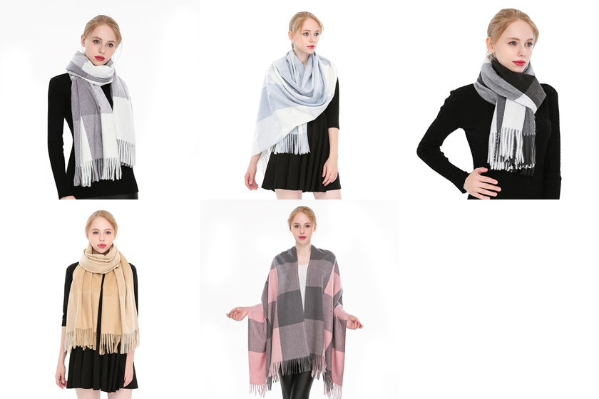 Pashmina Thick Winter Scarf/Poncho/Shawl - G&J's WOMEN'S clothing