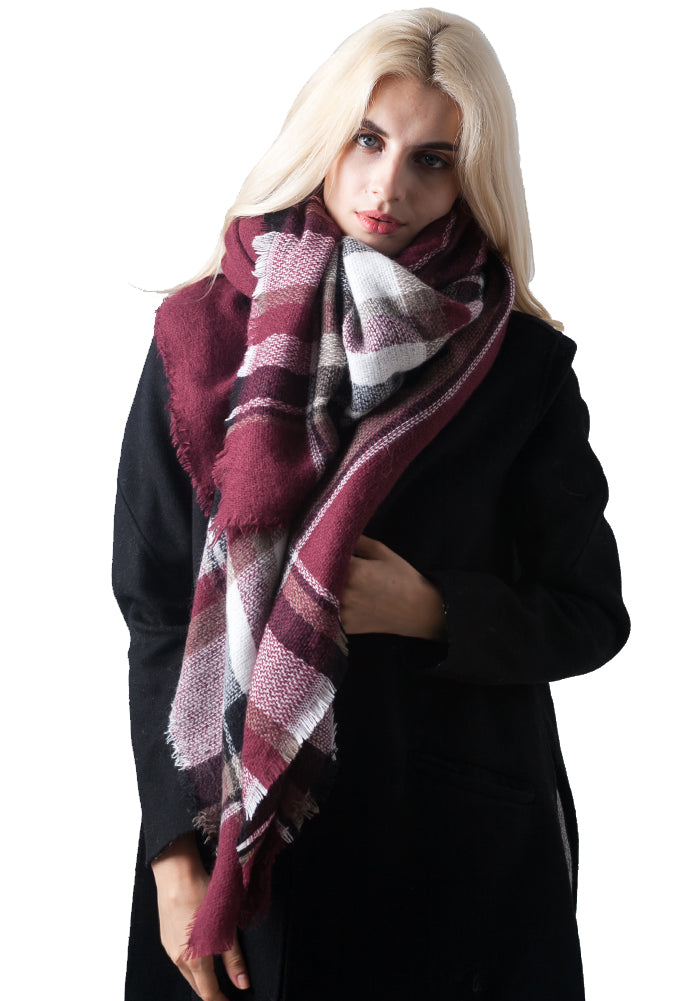Women's Winter Blanket/Plaid Stylish Scarf /Shawl /Wrap - G&J's WOMEN'S clothing