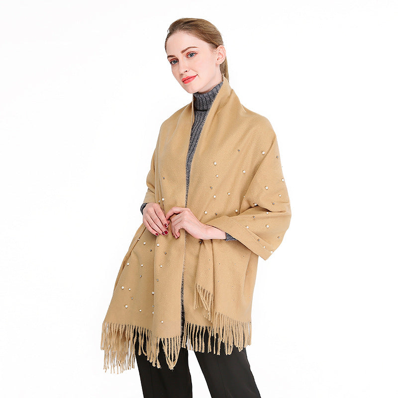 Beautiful Winter/Autumn Scarf/Shawl soft with Pearls - G&J's WOMEN'S clothing