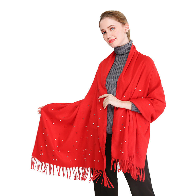 Beautiful Winter/Autumn Scarf/Shawl soft with Pearls - G&J's WOMEN'S clothing