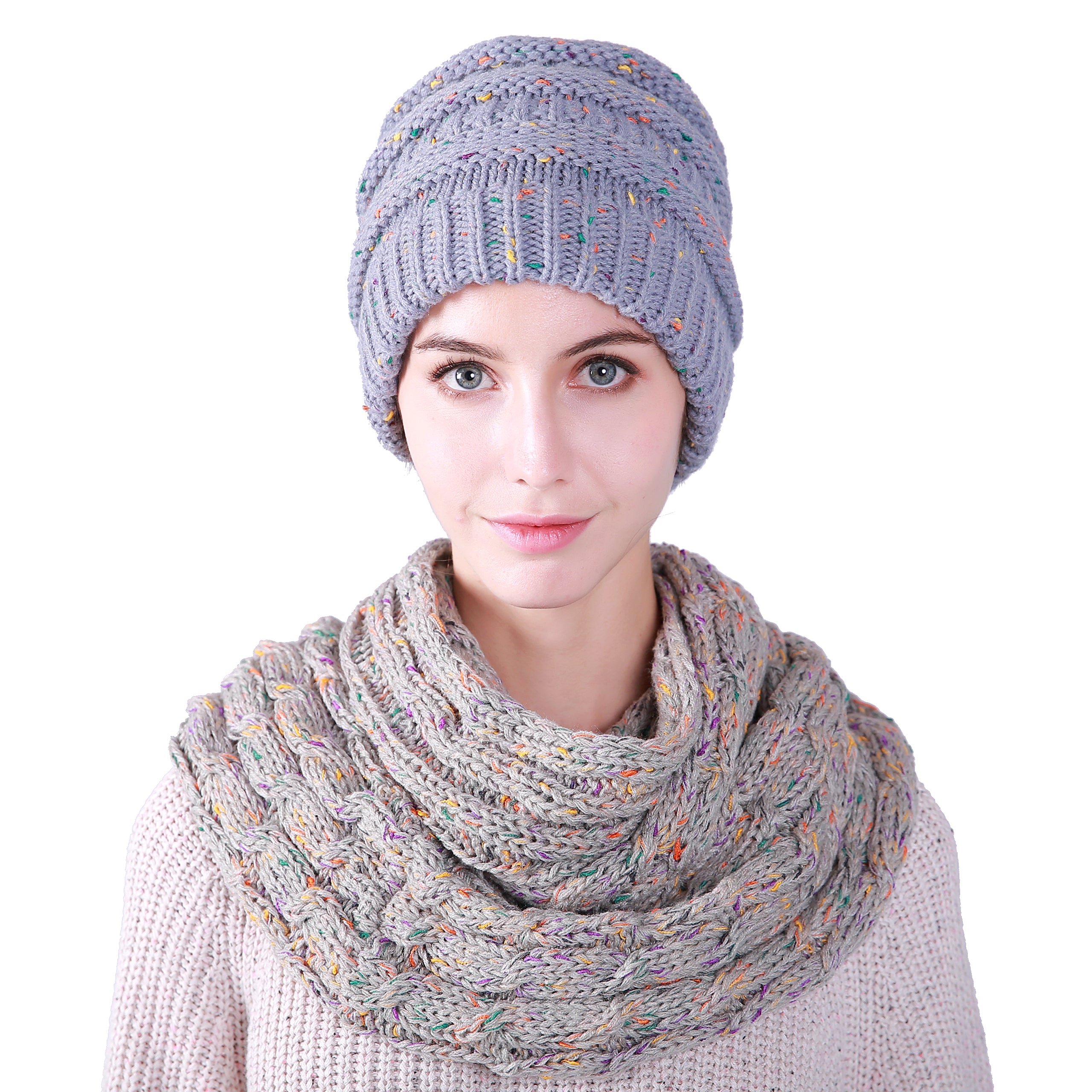 High Quality Beanie Hat with matching  Infinity Scarf - G&J's WOMEN'S clothing