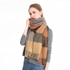 Beautiful Pashmina like Thick Plaid Winter Scarf /Shawl - G&J's WOMEN'S clothing