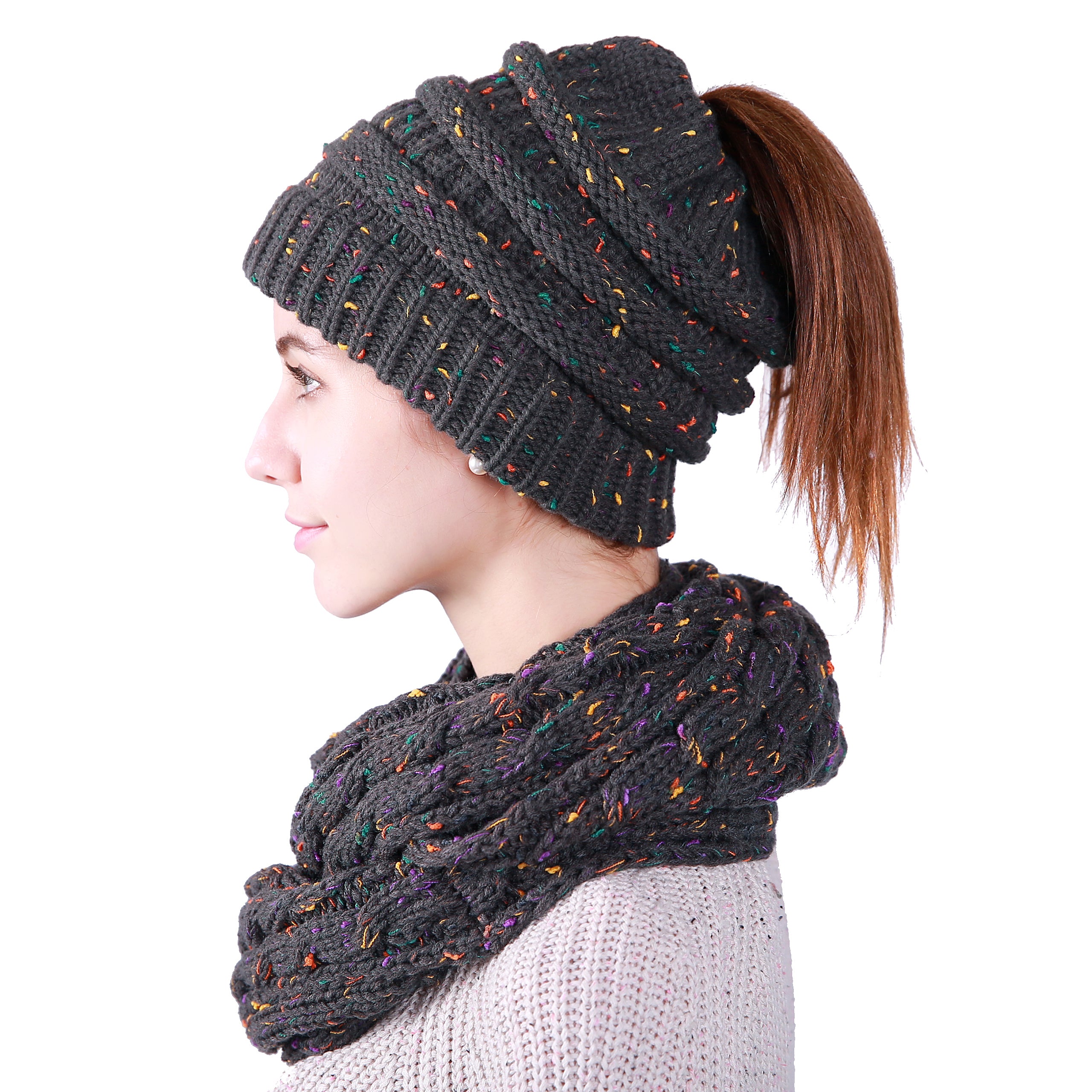 High Quality Beanie Hat with matching  Infinity Scarf - G&J's WOMEN'S clothing