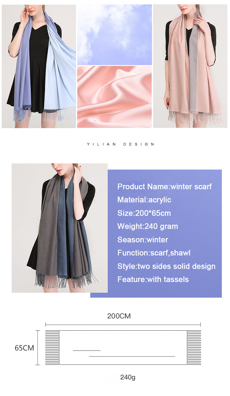 Double Sided - Soft  Pashmina - Autumn / Winter Scarf/Shawl in soft colors - G&J's WOMEN'S clothing