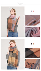 Beautiful Pashmina like Thick Plaid Winter Scarf /Shawl - G&J's WOMEN'S clothing