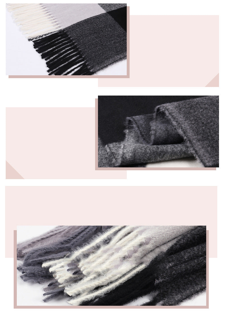 Beautiful Pashmina like Thick Plaid Winter Scarf /Shawl - G&J's WOMEN'S clothing