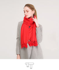 Winter Pashmina Feel Scarf - with  Pom Poms Tassel - G&J's WOMEN'S clothing