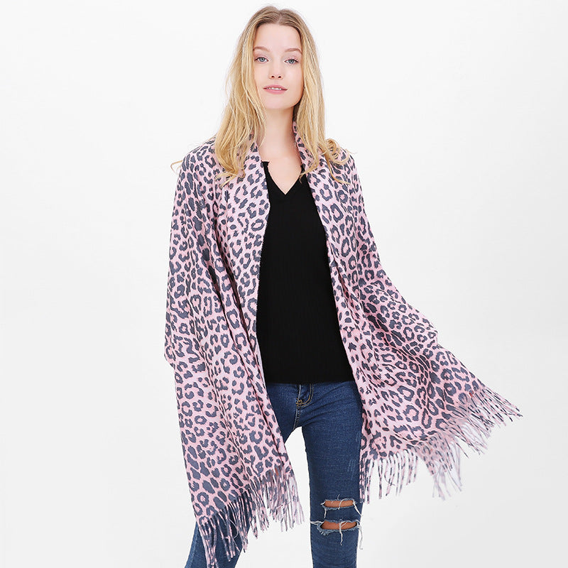 Double Sided - Pashmina - Leopard Prints -  Winter Scarf/Shawl - G&J's WOMEN'S clothing