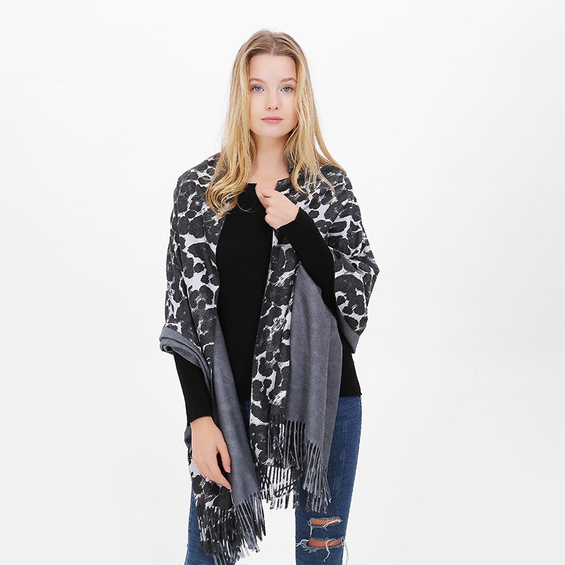 Double Sided - Pashmina - Leopard Prints -  Winter Scarf/Shawl - G&J's WOMEN'S clothing