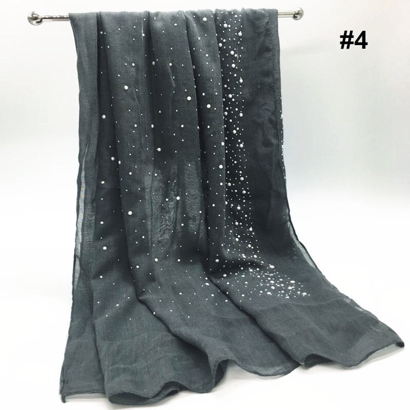 Latest Winter Hijab /Scarf with Diamond plain cotton shimmer/ cotton viscose  hijab with stone - Red Colour - G&J's WOMEN'S clothing