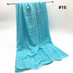 Latest Winter Hijab /Scarf with Diamond plain cotton shimmer/ cotton viscose  hijab with stone - Red Colour - G&J's WOMEN'S clothing