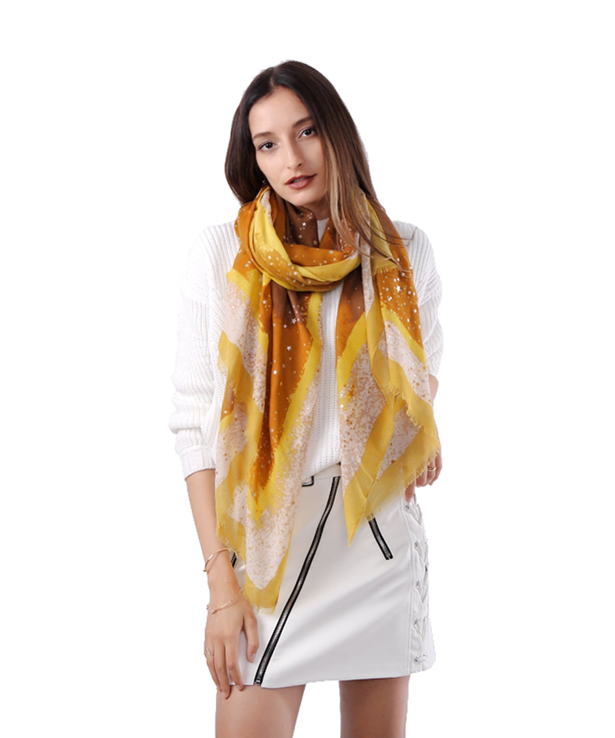 Women's Uniquely Designed Soft Early Spring Autumn Scarf Shawl -Star Sky - G&J's WOMEN'S clothing