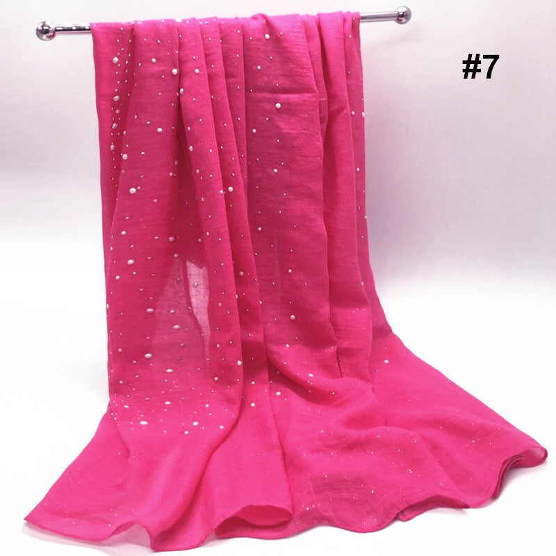 Latest Winter Hijab /Scarf with Diamond plain cotton shimmer/ cotton viscose  hijab with stone - Red Colour - G&J's WOMEN'S clothing