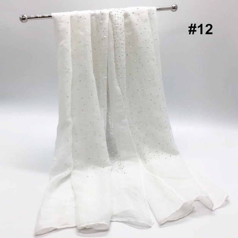 Latest Winter Hijab /Scarf with Diamond plain cotton shimmer/ cotton viscose  hijab with stone - Red Colour - G&J's WOMEN'S clothing