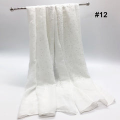 Latest Winter Hijab /Scarf with Diamond plain cotton shimmer/ cotton viscose  hijab with stone - Red Colour - G&J's WOMEN'S clothing