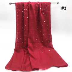 Latest Winter Hijab /Scarf with Diamond plain cotton shimmer/ cotton viscose  hijab with stone - Red Colour - G&J's WOMEN'S clothing
