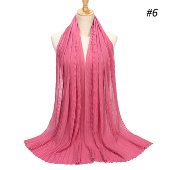 Hijabs - Beautiful soft  -Chiffon Plain Bubble, Wrinkled Hijab Scarf/Scarf - G&J's WOMEN'S clothing