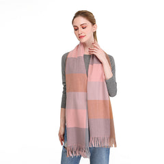 Beautiful Pashmina like Thick Plaid Winter Scarf /Shawl - G&J's WOMEN'S clothing