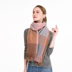 Beautiful Pashmina like Thick Plaid Winter Scarf /Shawl - G&J's WOMEN'S clothing