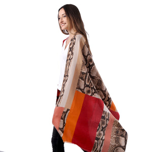 Uniquely Designed  Soft Warm- Autumn/Winter Scarf- Pashmina - Snake skin design - G&J's WOMEN'S clothing