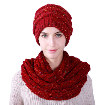 High Quality Beanie Hat with matching  Infinity Scarf - G&J's WOMEN'S clothing