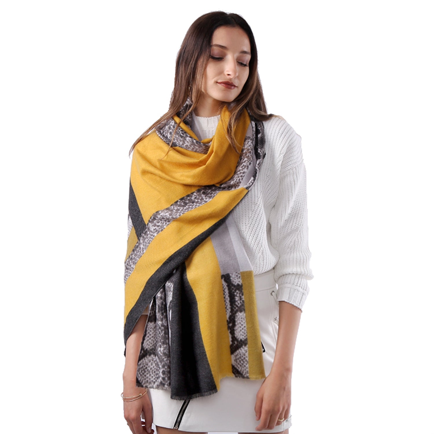 Uniquely Designed  Soft Warm- Autumn/Winter Scarf- Pashmina - Snake skin design - G&J's WOMEN'S clothing