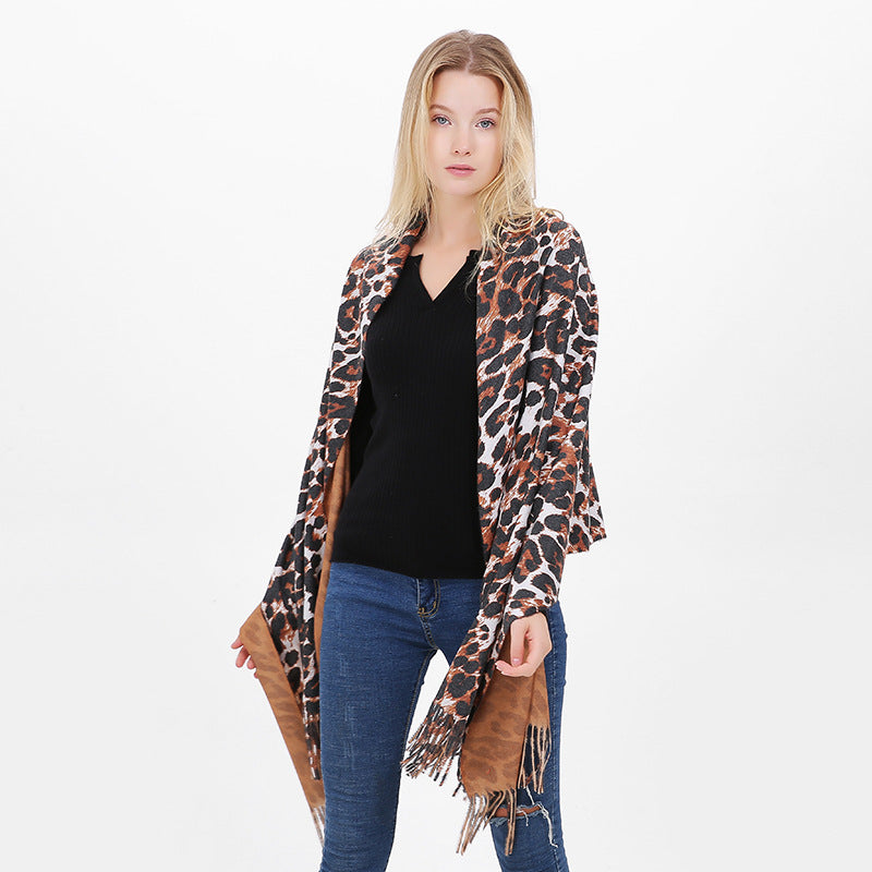Double Sided - Pashmina - Leopard Prints - Winter Scarf/Shawl