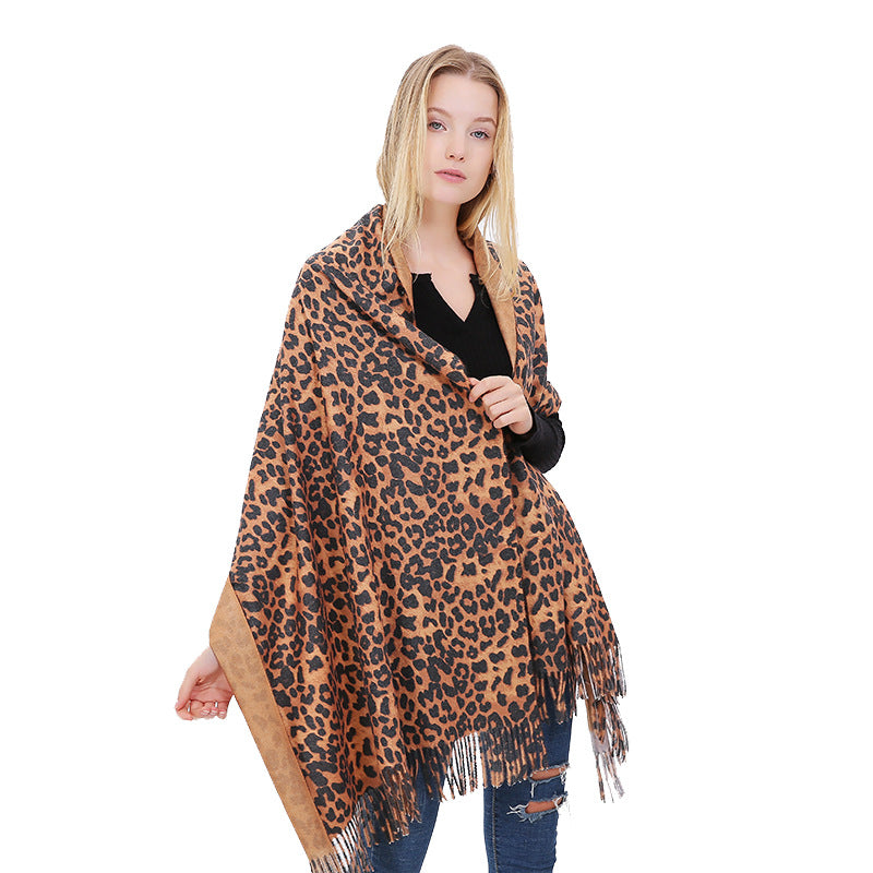 Double Sided - Pashmina - Leopard Prints - Winter Scarf/Shawl