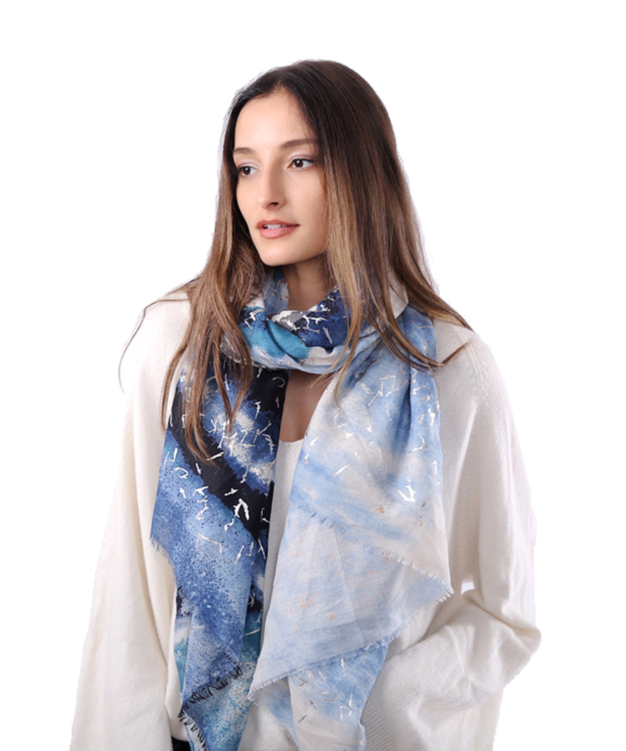 Women's Uniquely Designed Soft Early Spring Autumn Scarf Shawl -Star Sky - G&J's WOMEN'S clothing